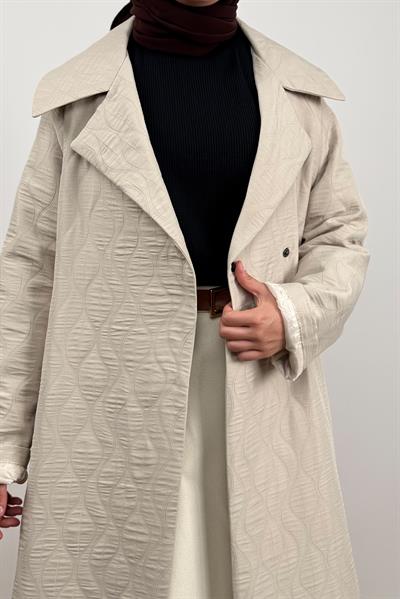 Kapitone Trençkot - Bej