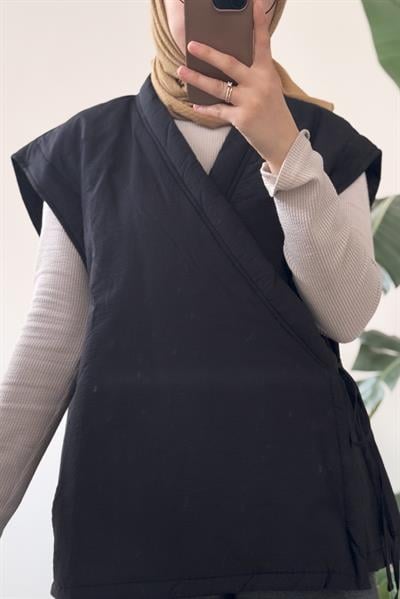 Kapitone Yelek - Siyah