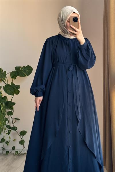 Kat Detaylı Ferace - Lacivert