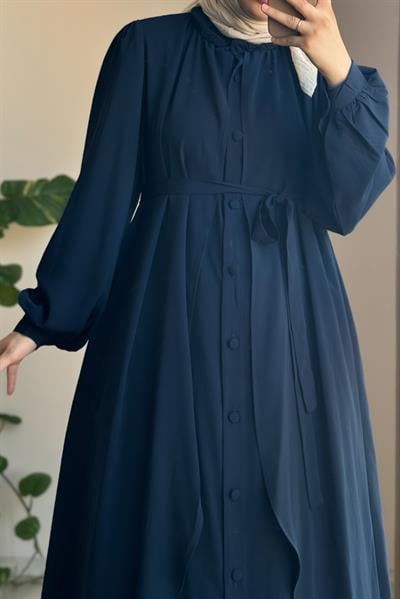 Kat Detaylı Ferace - Lacivert