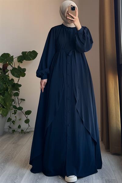 Kat Detaylı Ferace - Lacivert