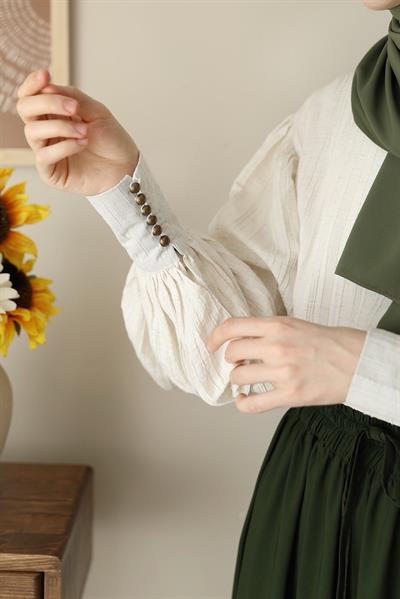 Katlı Etek - Zümrüt yeşil