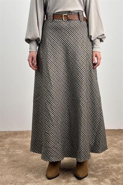 Kazayağı Kloş Etek - Acı kahve