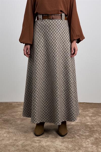 Kazayağı Kloş Etek - Vizon