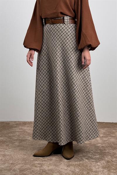 Kazayağı Kloş Etek - Vizon