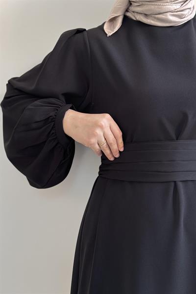 Kemerli Rüya Elbise - Siyah