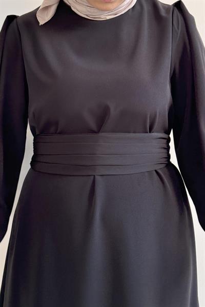 Kemerli Rüya Elbise - Siyah