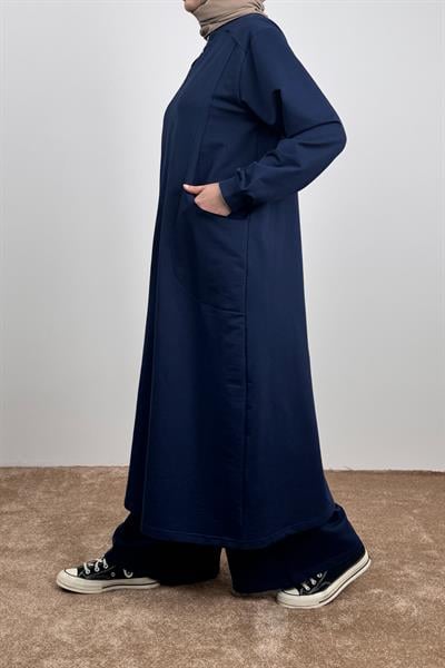 Kesik Cep Sweat Takım - Lacivert