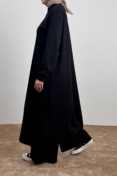 Kesik Cep Sweat Takım - Siyah