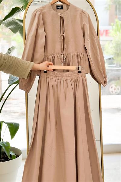 Keten Etekli Takım - Bej