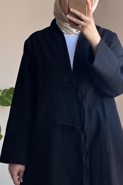 Keten Pantolonlu Takım - Siyah