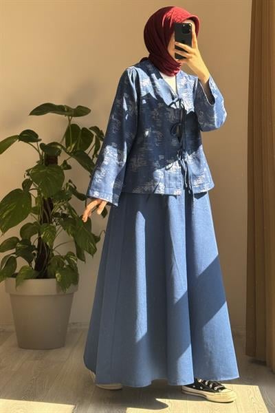 Kimono Kot Takım - Kot mavi