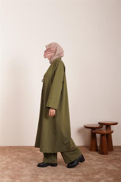 Kışlık Kimono Takım - Haki yeşil