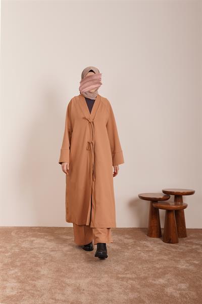 Kışlık Kimono Takım - Vizon