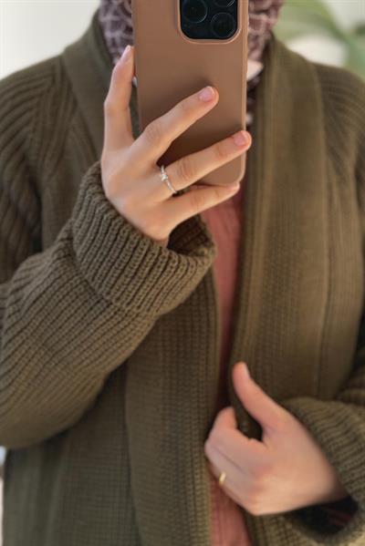 Klasik Hırka - Haki yeşil