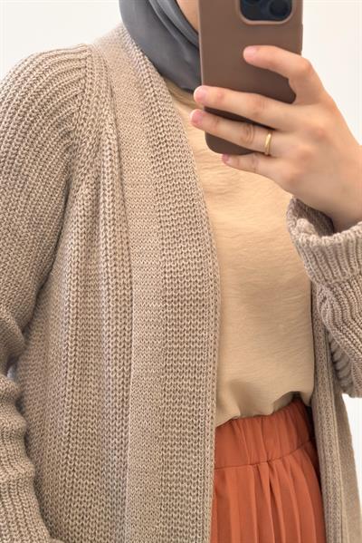 Klasik Hırka - Vizon