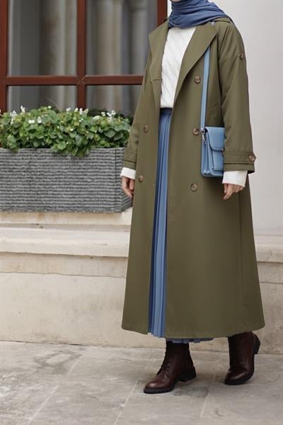 Klasik Trençkot - Haki yeşil