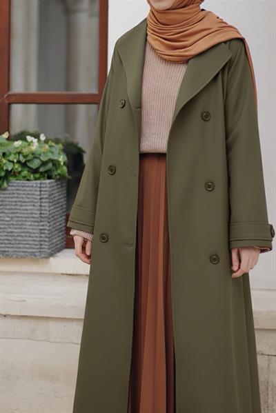 Klasik Trençkot - Haki yeşil