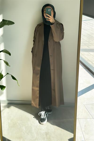 Klasik Trençkot - Koyu vizon