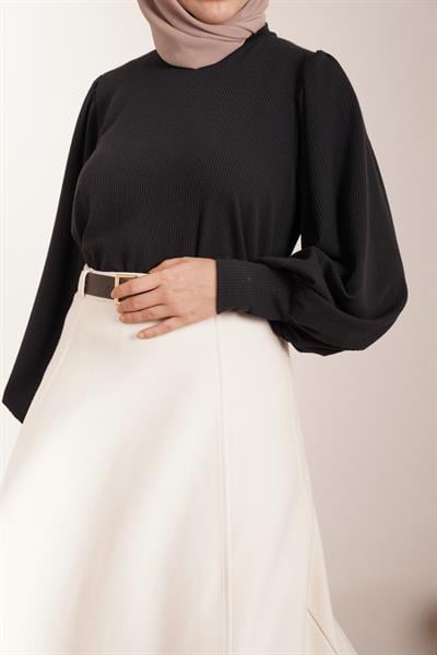 Kloş Kaşe Etek - Ekru