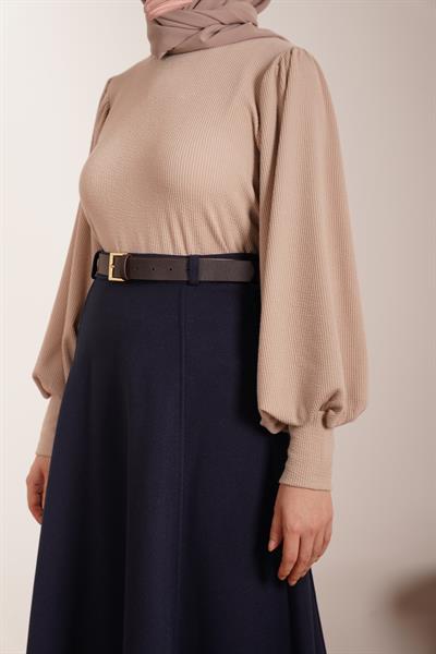 Kloş Kaşe Etek - Lacivert