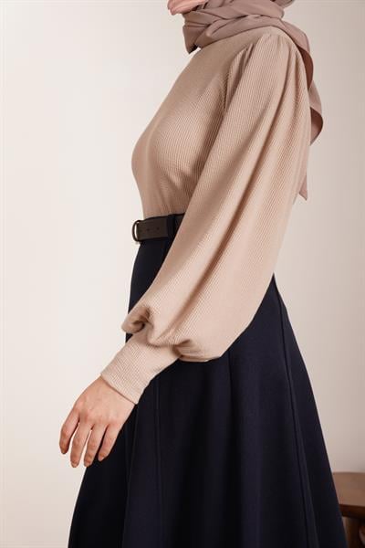 Kloş Kaşe Etek - Lacivert