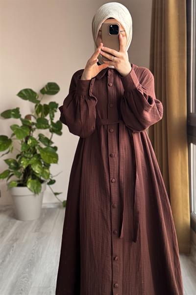 Kloş Müslin Ferace - Acı kahve