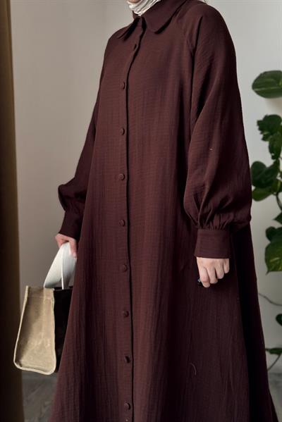 Kloş Müslin Ferace - Acı kahve