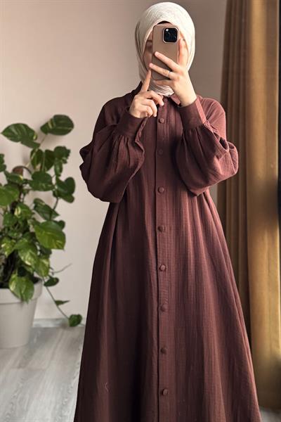 Kloş Müslin Ferace - Acı kahve