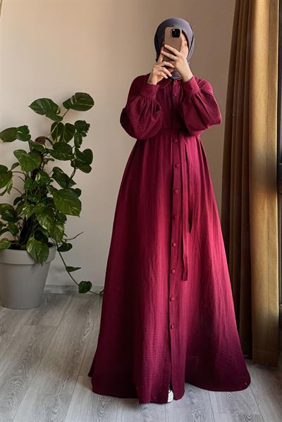 Kloş Müslin Ferace - Bordo