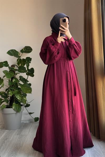 Kloş Müslin Ferace - Bordo