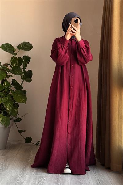 Kloş Müslin Ferace - Bordo