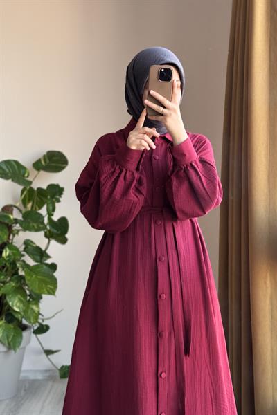 Kloş Müslin Ferace - Bordo