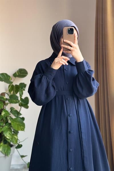 Kloş Müslin Ferace - Lacivert