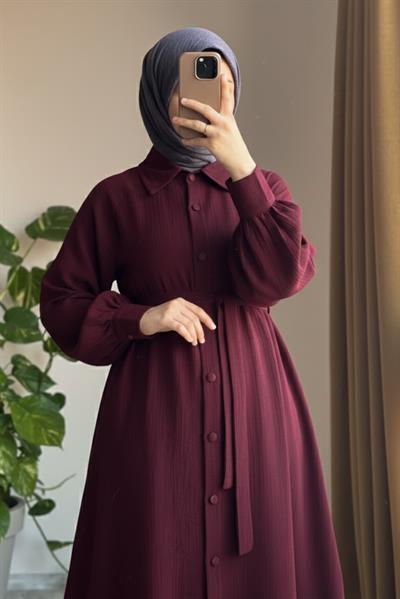 Kloş Müslin Ferace - Mürdüm