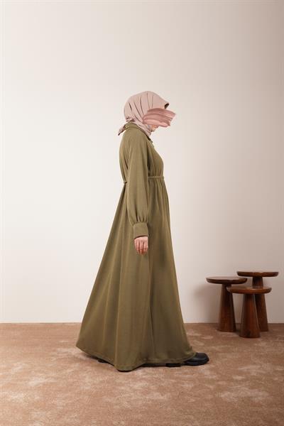 Kloş Triko Ferace - Haki yeşil