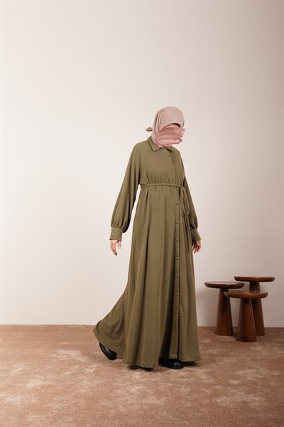 Kloş Triko Ferace - Haki yeşil