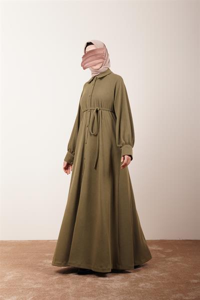 Kloş Triko Ferace - Haki yeşil