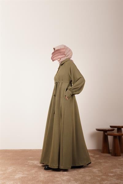 Kloş Triko Ferace - Haki yeşil