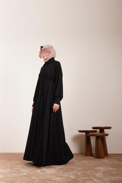 Kloş Triko Ferace - Siyah