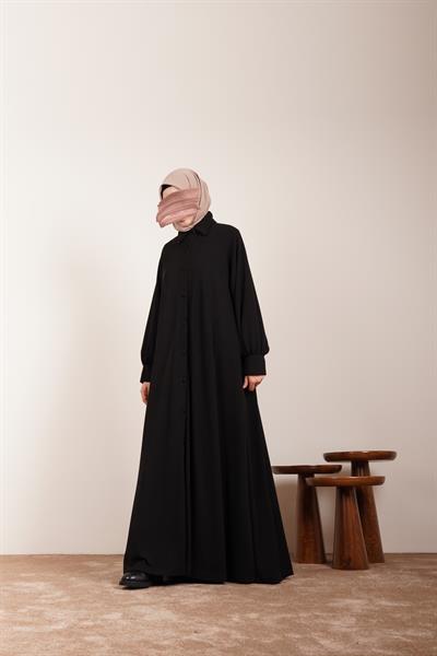 Kloş Triko Ferace - Siyah