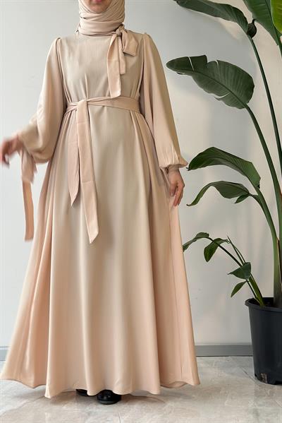 Krinkıl Elbise - Bej