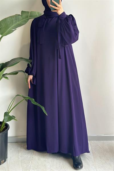 Krinkıl Elbise - Koyu mor