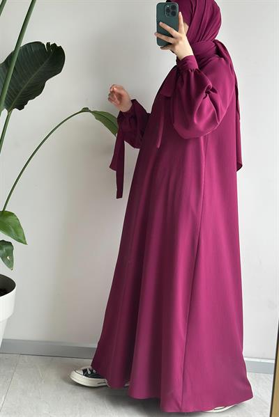 Krinkıl Elbise - Mürdüm