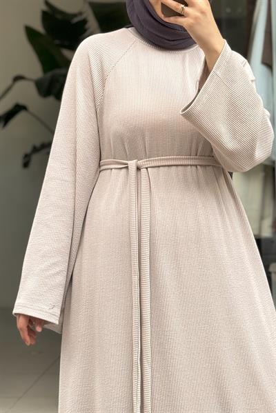 Kuğu Triko Elbise - Bej