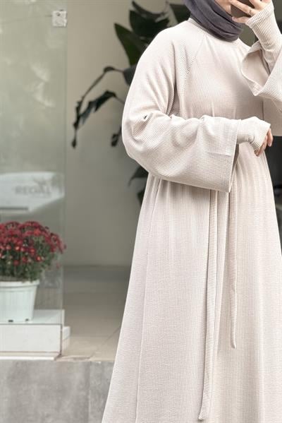 Kuğu Triko Elbise - Bej