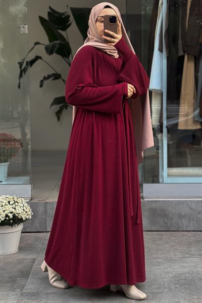 Kuğu Triko Elbise - Bordo