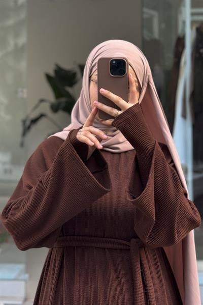 Kuğu Triko Elbise - Kahve