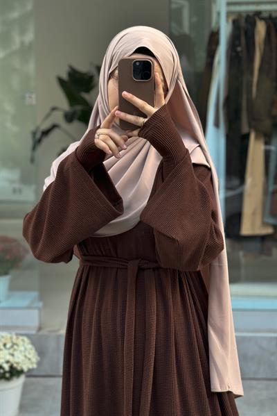 Kuğu Triko Elbise - Kahve