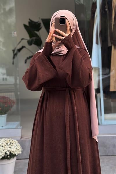 Kuğu Triko Elbise - Kahve